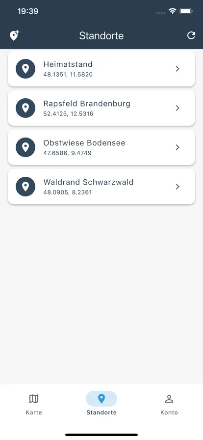 BeeHiveMap: Detailansicht eines Standorts